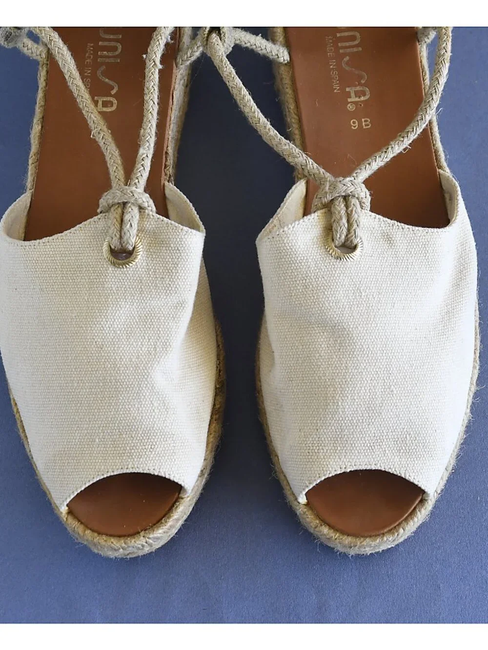 Canvas Espadrille Shoe Sz 9, Light Beige Unisa NWOT